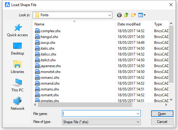 How to load shx files into autocad file