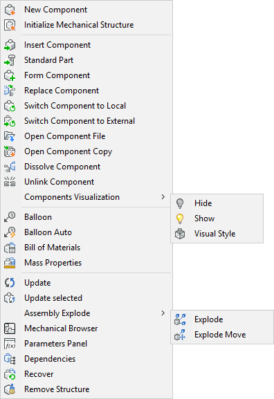 Assembly Design Commands And Toolbars – BricsCAD Help Center