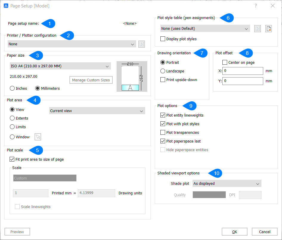 Page Setup Dialog Box - BricsCAD Lite & Pro | Bricsys Help Center