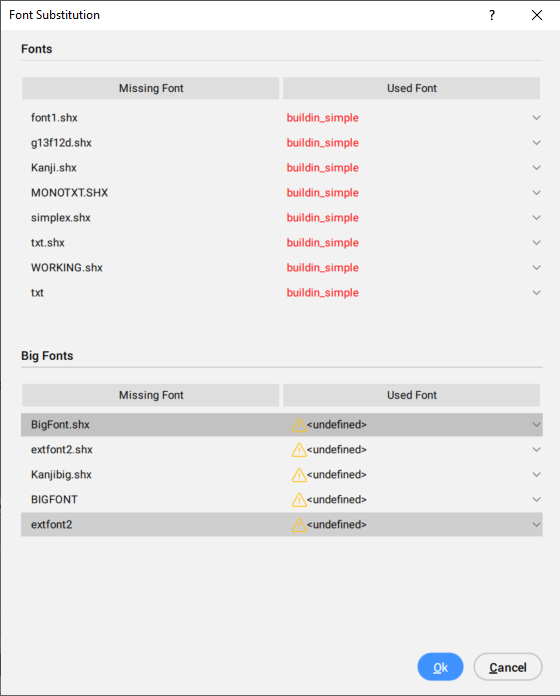 Font Substitution dialog box - BricsCAD Lite & Pro | Bricsys Help Center